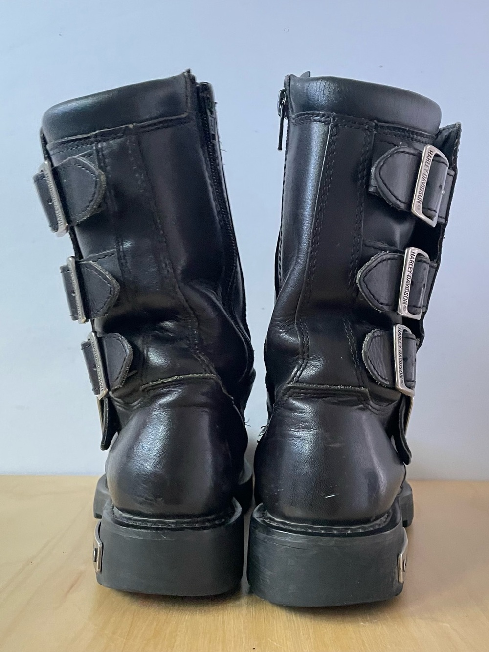 Harley-Davidson "Terminator" 5-Buckle Black Leather Motorcycle Riding Boots | US - Picture 4 of 9
